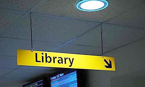 library sign image
