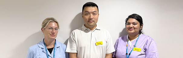 Group photo of a further three members of the team