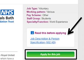 Royal United Hospitals Bath | Work experience